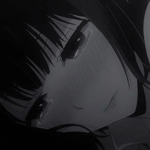 Ảnh đại diện anime buồn khóc, khung cận mặt khiến nỗi đau hiện ra rõ rang