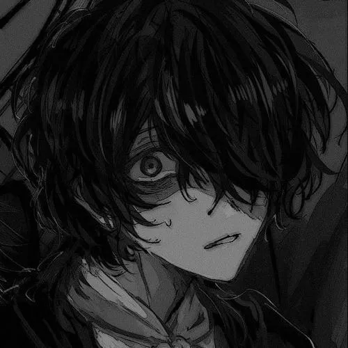 Ảnh đại diện anime trắng đen khóc, ánh mắt trống rỗng như vừa vụn vỡ xong