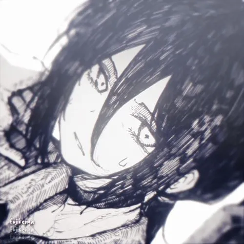 Hình avatar cute anime đen trắng mờ với đường viền sắc