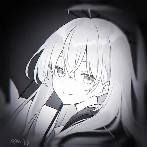 Ảnh đại diện anime đen trắng phát sáng mang cảm giác điện ảnh