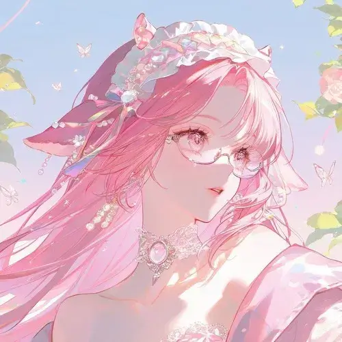 Hình profile cute anime cô nàng mang vibe hồng pastel mơ mộng