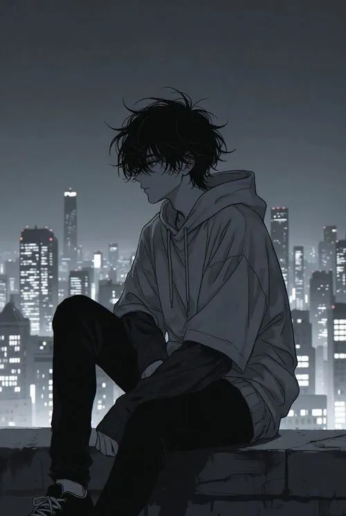 Minh họa nhân vật hư cấu mang cảm xúc trầm lắng