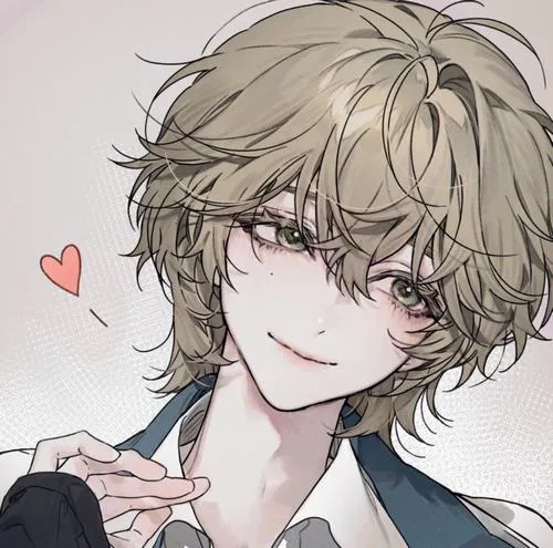 Hình profile cute anime nam có tóc bồng bềnh nhẹ