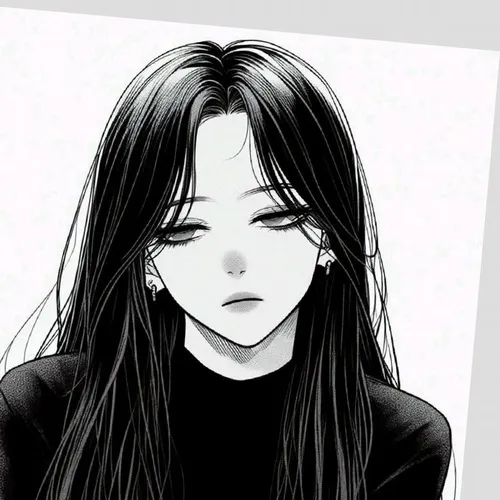 Avatar anime nữ trắng đen mang hơi thở truyện tranh Nhật