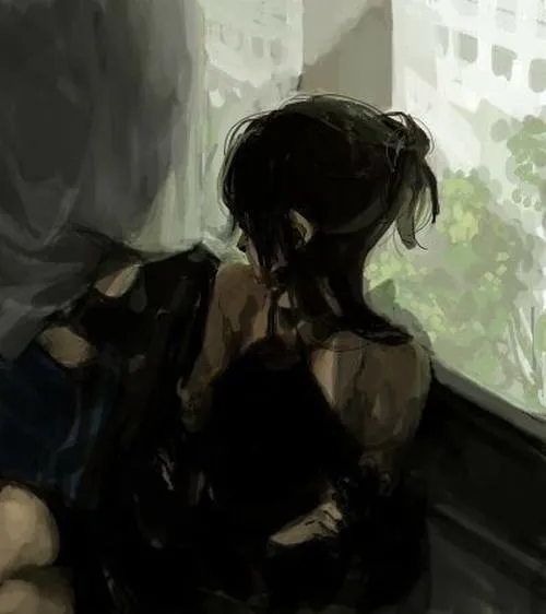 Ảnh profile Tiktok nữ mang nghệ thuật thị giác buồn.