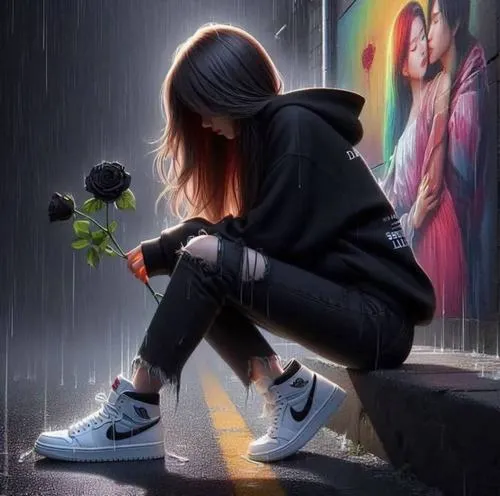 Ảnh avatar Facebook nữ trầm lắng với tông màu trầm đầy nội tâm