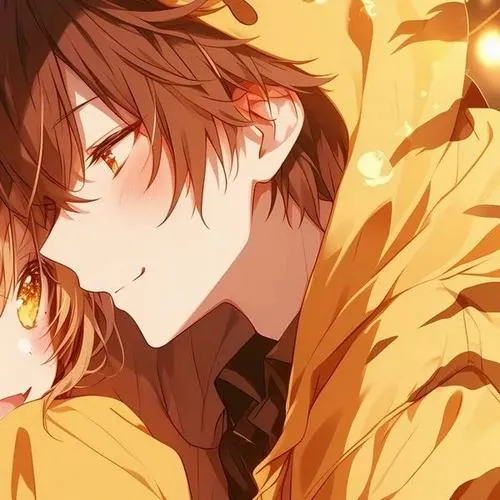 Hình đại diện đôi phong cách anime nhấn màu sắc đồng bộ tinh tế