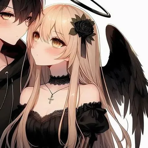 Ảnh đại diện cặp anime với ánh nhìn hướng về nhau đầy cảm xúc