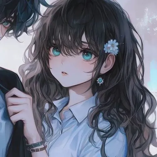 Ảnh profile đôi anime Nhật Bản với màu nền tương đồng dịu mắt