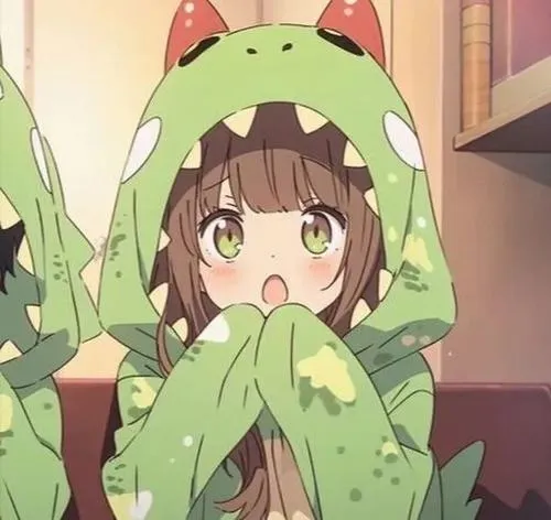 Hình avatar cute anime nhấn màu nền tương đồng