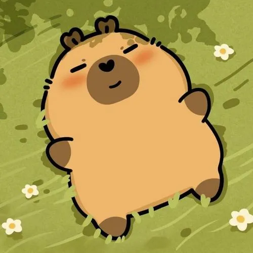 Ảnh avatar ngầu Capybara chibi vẻ hiền tròn dịu êm