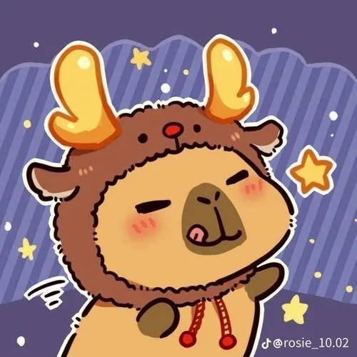 Hình profile Tiktok Capybara chibi điềm tĩnh hiền tròn