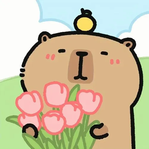 Hình avatar Facebook Capybara chibi mặt tròn hiền dịu êm nhẹ