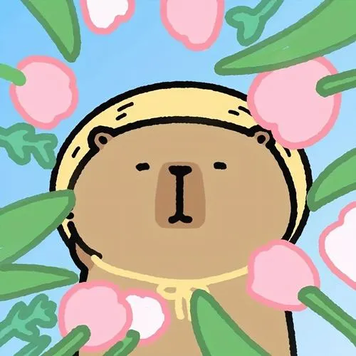 Linh vật minh họa Capybara chibi ngoại giao hiền lành