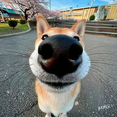 Sự vui nhộn đến từ góc chụp và tư thế kỳ quặc của chó