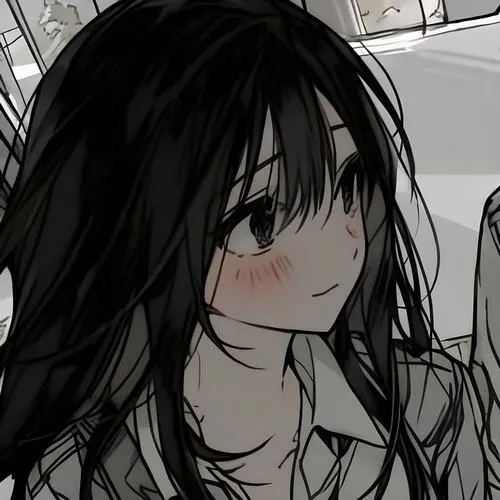 Hình profile cặp anime đen trắng với bố cục cắt ảnh tinh tế