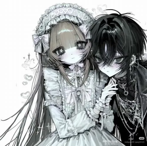 Avatar cặp anime đen trắng mang vẻ đẹp trầm và rất riêng