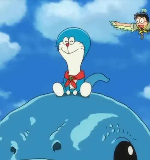 Ảnh avt Zalo Doraemon vô tri cùng icon bánh rán gợi liên tưởng