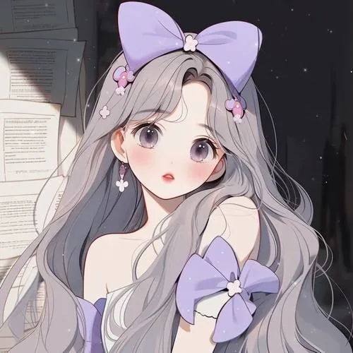 Ảnh profile Tiktok Chibi viền đậm mắt long lanh quá khổ siêu nổi