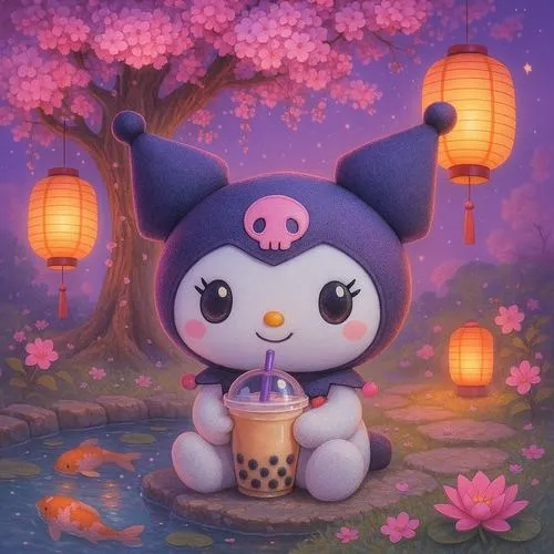 Hình avatar cute Kuromi tạo thiện cảm nhờ tỉ lệ khuôn mặt hài hòa