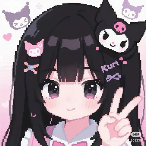 Hình đại diện Kuromi với đầu lâu nhỏ làm điểm nhấn tinh tế