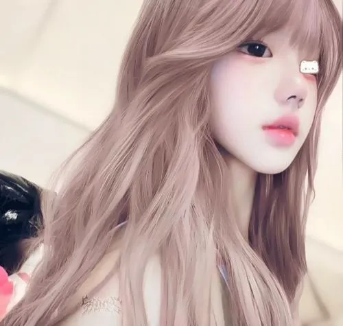 Avatar hoạt hình màu hồng biểu cảm đáng yêu con gái