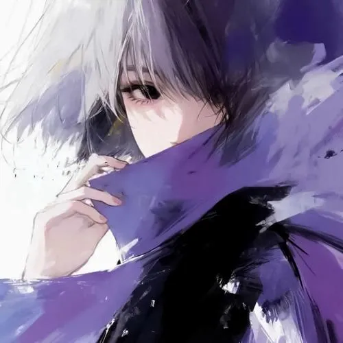 Hình đại diện tím dịu mắt nhấn biểu cảm gương mặt và chiều sâu thị giác