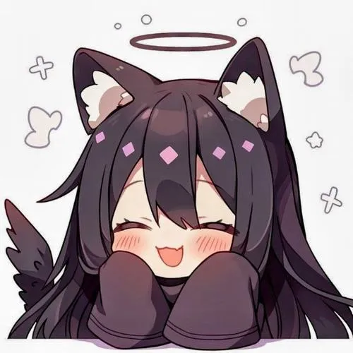 Ảnh avatar mascot mèo có đường nét viền nét nghệ thuật mềm