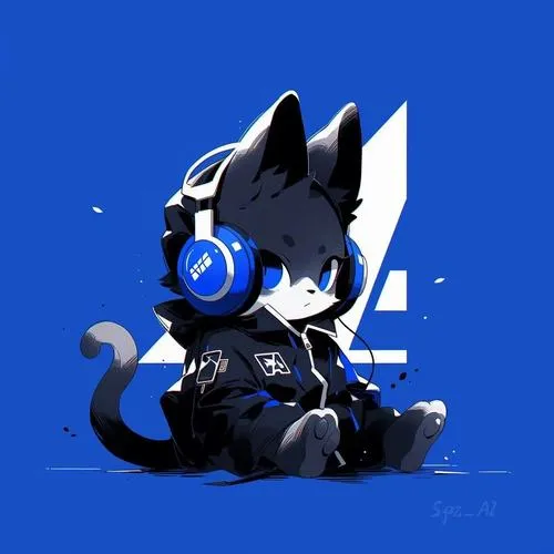 Ảnh đại diện mèo phong cách Nhật trên nền ảnh đơn sắc nhẹ