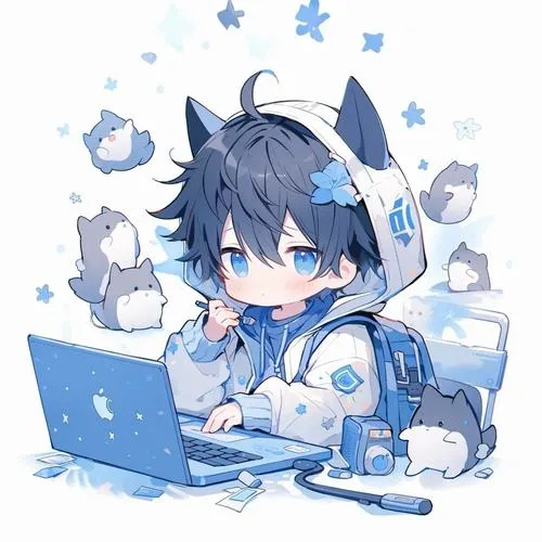 Thú cưng mèo vẽ theo nghệ thuật kawaii đầy đáng yêu