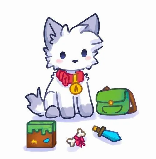 Minh họa mèo chibi như tranh doodle pastel