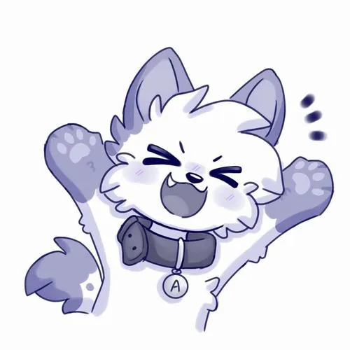 Hình đại diện mèo chibi khoe chiếc đuôi cong mềm