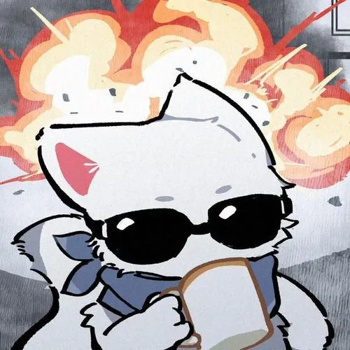 Ảnh đại diện mèo chibi có má phúng và tông dịu