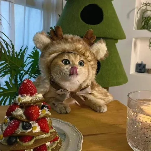 Hình avatar cute boss tạo dáng giữa góc nhà ấm mùa lễ hội