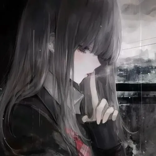 Avatar cảm xúc buồn nữ anime với biểu cảm tinh tế