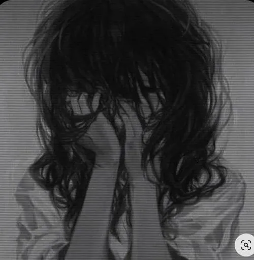 Avatar trầm nữ anime cùng ánh sáng thấp màu xanh xám