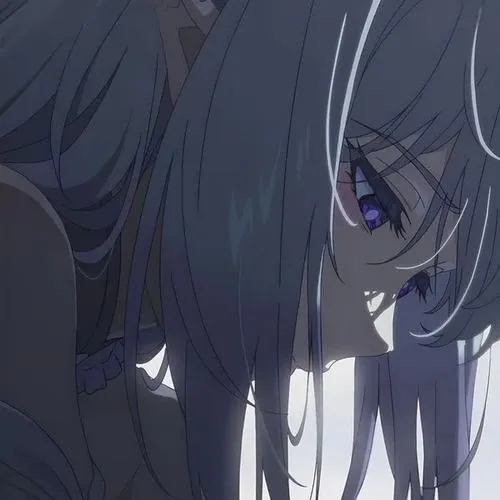 Hình profile cảm xúc nữ anime khóc giữa ánh sáng tối