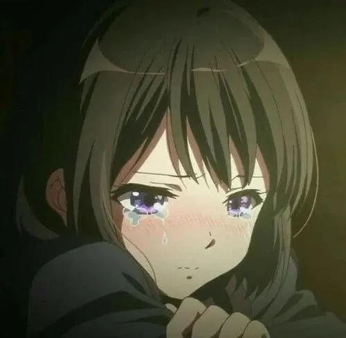 Nghệ thuật minh họa cảm xúc khắc họa nữ anime khóc không lời