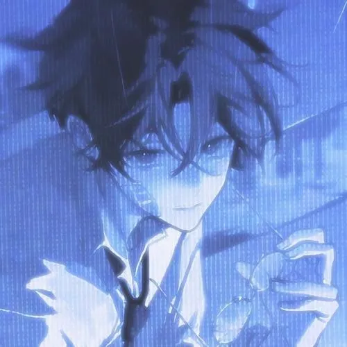 Ảnh hiển thị nam phủ gam màu lạnh và bóng tối.