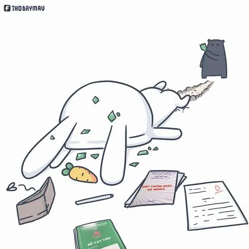 Thỏ bảy màu biểu cảm lém lỉnh truyền tải tinh thần giải trí