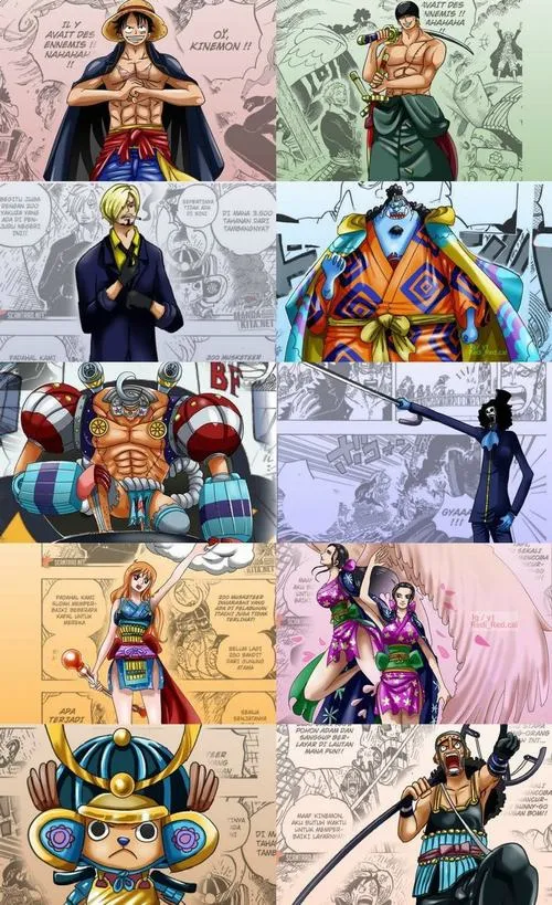 Ảnh băng mũ rơm phiên bản dễ thương, màu tươi, đường nét mềm, vẫn giữ chất đoàn kết