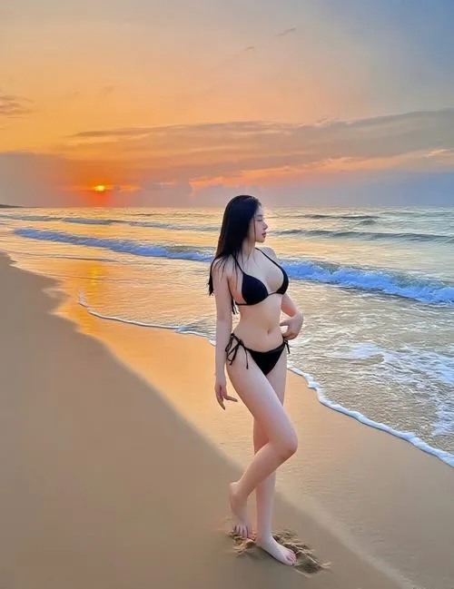 Gái đẹp khoe vòng eo thon trong bikini
