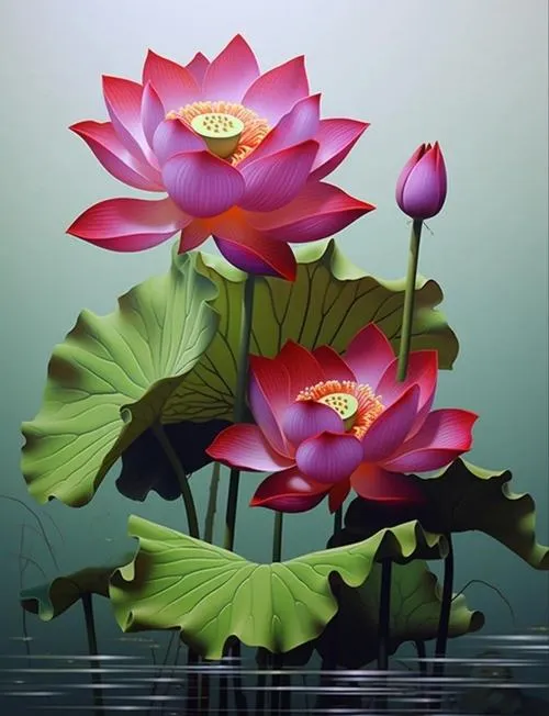 Góc chụp tại Chùa Một Cột với ảnh hoa sen tối giản