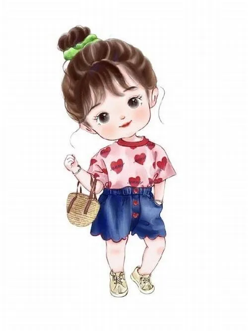 Cô nhóc đeo ba lô vàng, áo trắng quần xanh, dáng đứng rụt rè kiểu đi học.