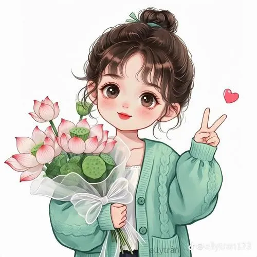 Hình ảnh chibi bé gái kiểu công chúa, vương miện tí hon và nền sao lấp lánh