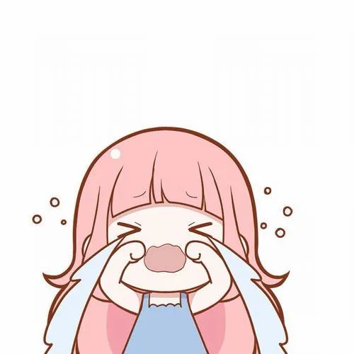 Bé tóc hồng che mặt, khóc thút thít, tủi thân như vừa bị bỏ quên.