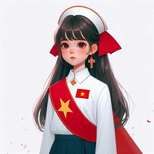 Hình sticker chibi yêu nước có hiệu ứng lấp lánh siêu đáng yêu