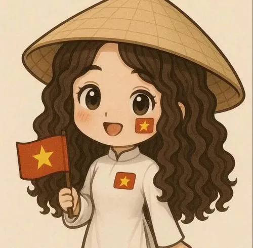 Ảnh tự hào và cổ vũ hòa trong nụ cười hồn nhiên của chibi