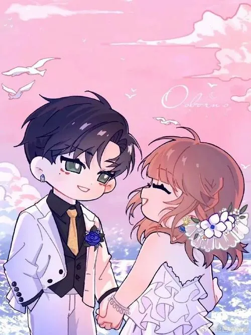 Ảnh chibi cặp đôi phong cách tối giản: ít chi tiết nhưng vẫn nhận ra ngay