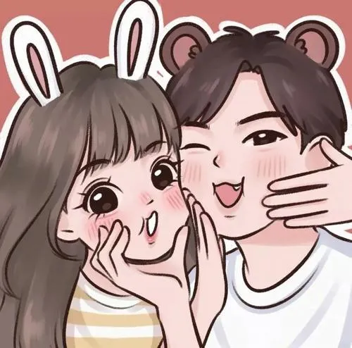Chibi cận mặt, nàng đeo tai thỏ, chàng ghẹo má, tình tứ kiểu đáng yêu.